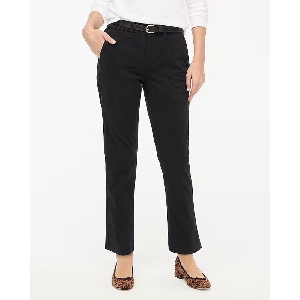 J.CREW High Rise Girlfriend Chino Pant 16 Black Casual Office NEW Tag B5